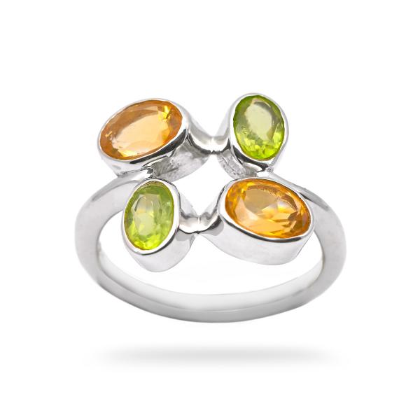 Bague peridot, citrine argent Tessa